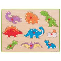 Bigjigs - Dinosaur Lift Out Puzzle 9pc