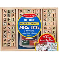 Melissa & Doug - Deluxe Wooden ABC-123 Stamp Set