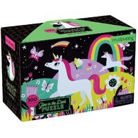 Mudpuppy - Unicorn Glow-in-the-Dark Puzzle 100pc