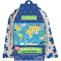 Mudpuppy - Map of the World Puzzle To Go 36pc