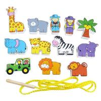 Viga Toys - Lacing Blocks - Zoo