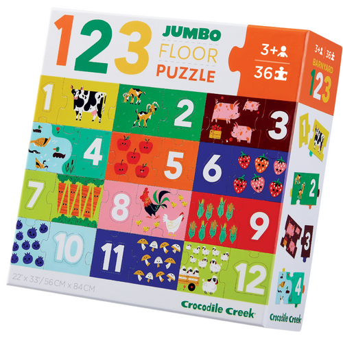 Crocodile Creek - Barnyard 123 Jumbo Floor Puzzle 36pc