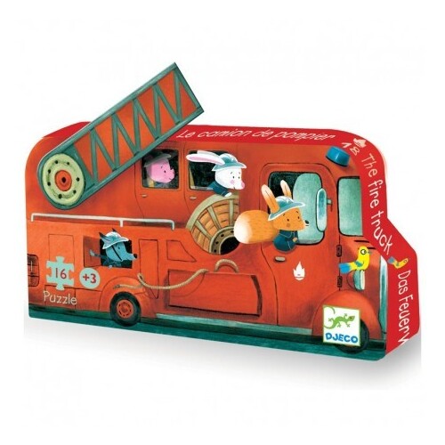 Djeco - Fire Truck Puzzle 16pc