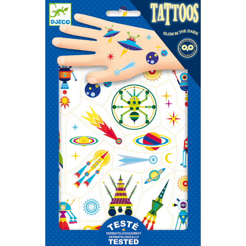 Djeco - Space Oddity Glow in the Dark Tattoos