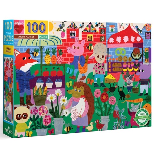 eeBoo - Green Market Puzzle 100pc