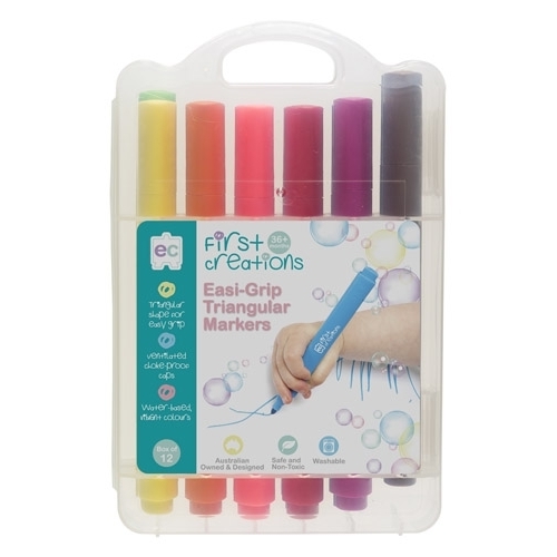 First Creations - Easi-Grip Triangular Markers (12 pack)