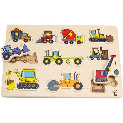 Hape - Construction Site Peg Puzzle - 11pc