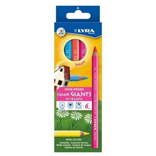 Lyra - Coloured Giants Neon Pencils (6 pack)