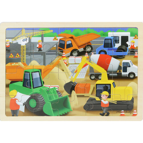 Masterkidz - Wooden Jigsaw Puzzle - Construction Site 20pc