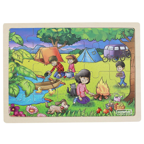 Masterkidz - Wooden Jigsaw Puzzle - Camping 20pc