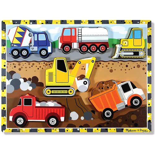 Melissa & Doug - Construction Chunky Puzzle 6pc