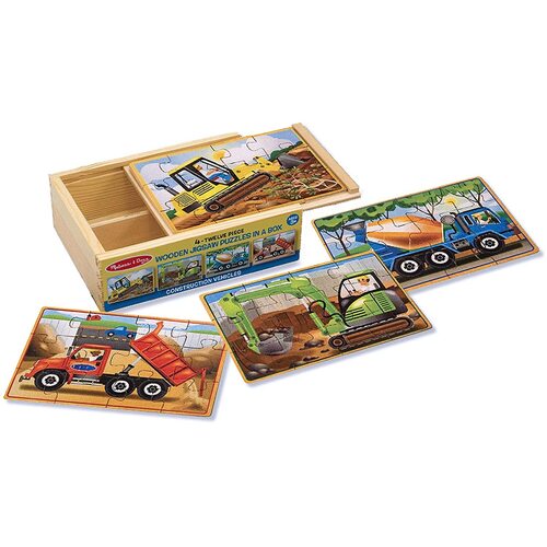 Melissa & Doug - Construction Vehicle Puzzles in a Box