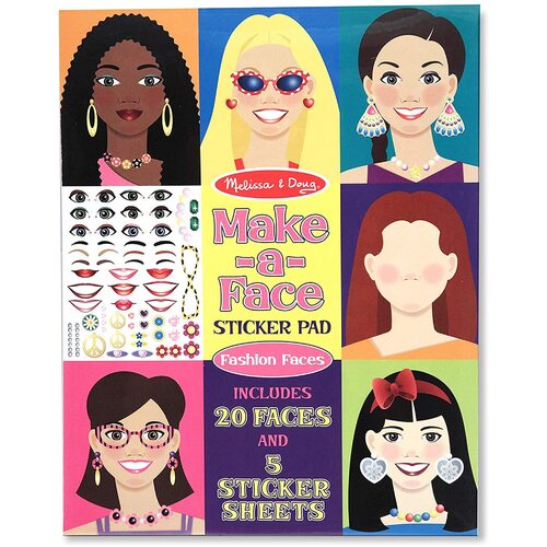 Melissa & Doug - Make-a-Face Sticker Pad Fashion Faces