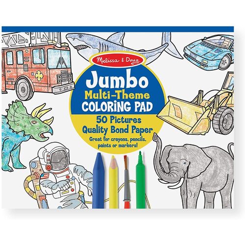 Melissa & Doug - Jumbo Colouring Pad Multi-Theme Blue