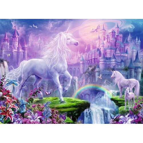 Ravensburger - Unicorn Kingdom Glitter Puzzle 100pc